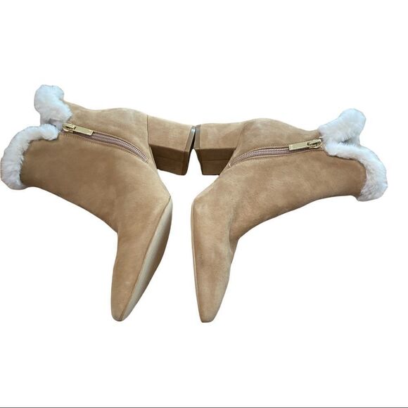 Marc Fisher LTD | Jacinte Dark Natural Suede Leather Pointed-Toe Ankle Booties 5 - Picture 5 of 5